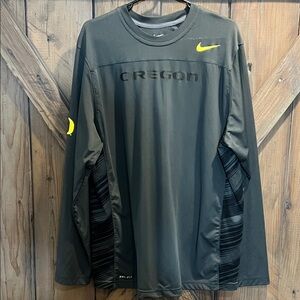 MENS XL NIKE DRI-FIT OREGON DUCKS TEAM ISSUED ATHLETIC SHIRT Black GRAY